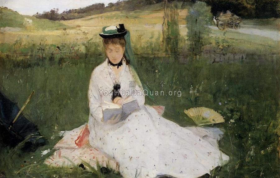 Reading with Green Umbrella - 贝尔特·摩里索特